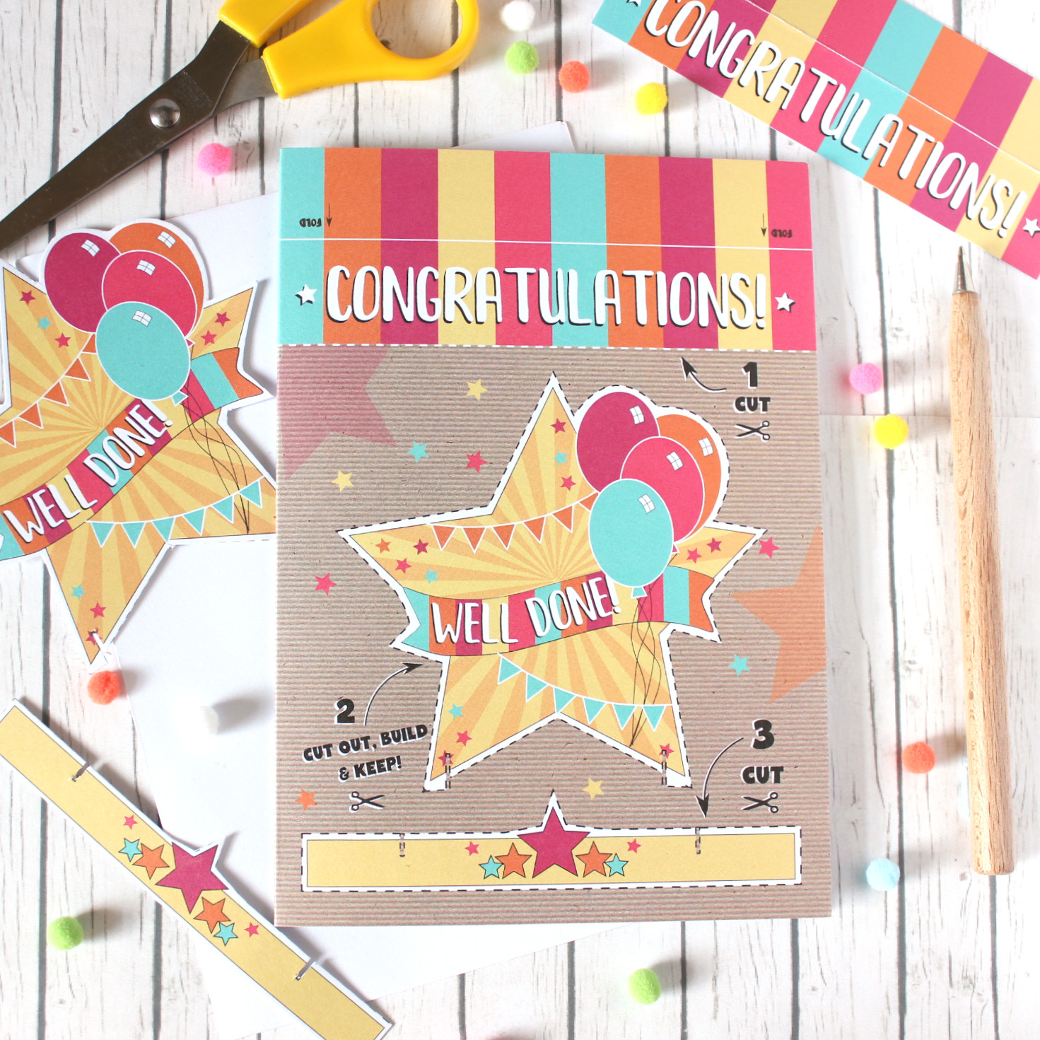 Congratulations Bright Star, Cut Out and Keep Card
